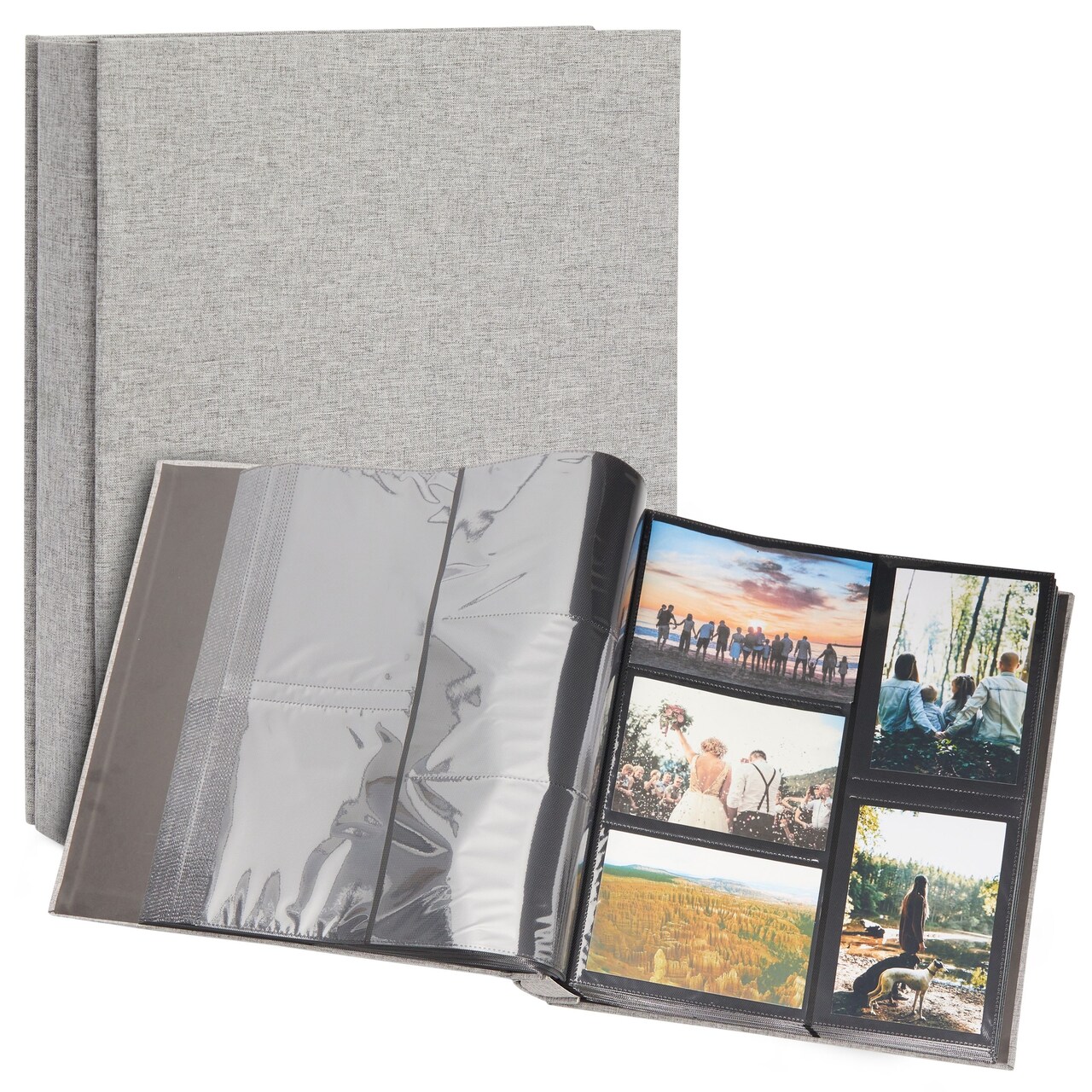 Large Photo Album for 1000 Photos, 4x6 Photo Albums with Pockets, Grey  Linen Cover (14 x 13 x 3 In)